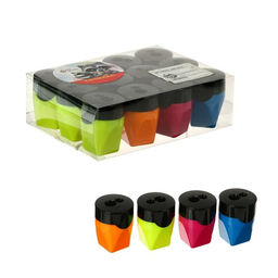 Цена за 12 шт. Точилка для карандашей Calligrata Классика, с контейнером, двойная, МИКС