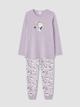 Bask?l? K?z ?ocuk Pijama Tak?m