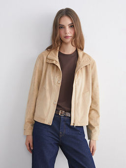 Dik Yaka S?et G?r?n?ml? Kad?n Ceket