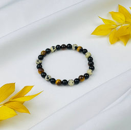 Браслет "Стихия Земля" из Агата, Тигрового глаза и Яшмы 16 см