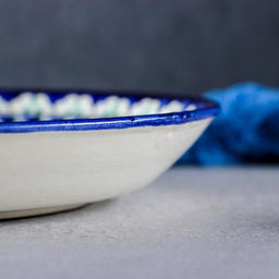 Ляган узбекский Риштанская Керамика «Узоры», d=25 см, синий