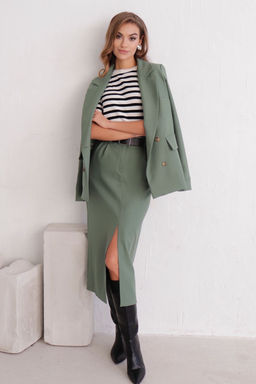 11721 Юбка миди-макси в приглушённом зелёном