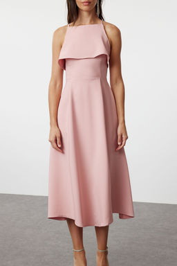 Gul Kurusu A-Kesim Dokuma Elbise TPRSS24EL00177 - Trendyolmilla фото 3