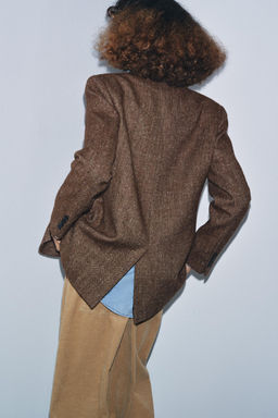 HERRINGBONE WOOL BLEND BLAZER ZW COLLECTION - Zara фото 3