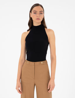Блузка Pierre Cardin Slim Fit черная трикотажная