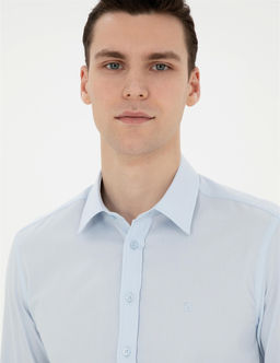 A__k Mavi Slim Fit Uzun Kollu G_mlek - Pierre cardin фото 2