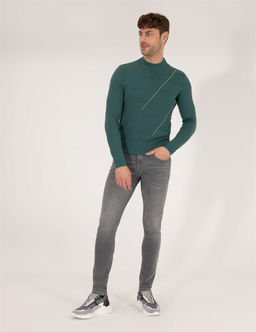 Ye_il Slim Fit Bisiklet Yaka Triko Kazak - Pierre cardin фото 4