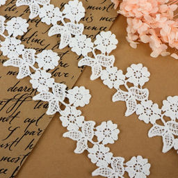 Кружево гипюровое, 50 мм, 14±1 м, цвет белый