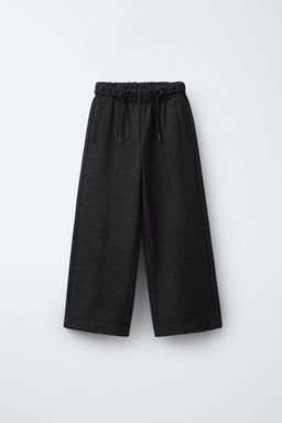 HERRINGBONE WIDE-LEG TROUSERS