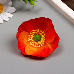 Цена за 10 шт. Бутон на ножке для декорирования «Рудбекия оранжевая», 6.5×6.5 см