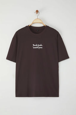 TRENDYOL MAN Ekru Oversize/Genis Kesim Cicek Bask?l? Kal?n %100 Pamuklu T-Shirt TMNSS25TS00028 - Trendyolmilla фото 6