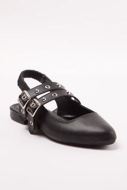 Siyah Kusgozu ve Toka Detayl? Arkas? Ac?k K?sa Topuklu Kad?n Babet
TAKAW25BE00002 - Trendyolmilla фото 4