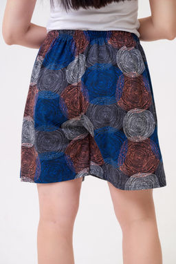 Шорты женские из кулирки Цветник спилы синие - Амадэль фото 7