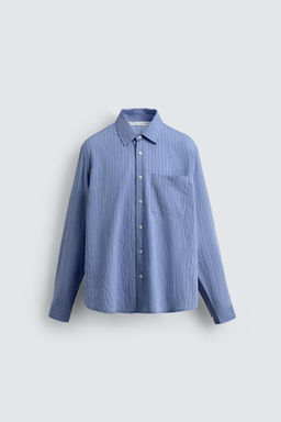 CREASED-EFFECT STRIPED FLOWING SHIRT - Zara фото 17