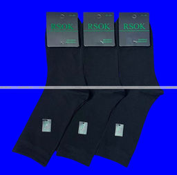 Цена за 12 пар.RSOK носки мужские бамбук RS-001 ЧЕРНЫЕ