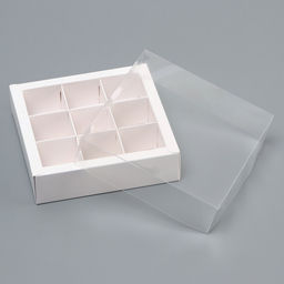 Цена за 2 шт. Коробка для 9 конфет, 13.7×13.7×3.5 см