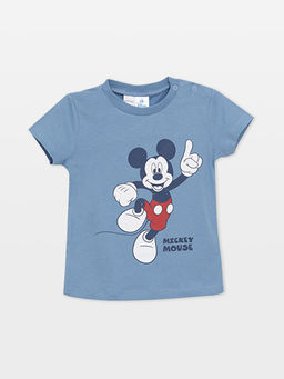 Bisiklet Yaka K?sa Kollu Mickey Mouse Bask?l? Erkek Bebek ?ortlu Pijama Tak?m? - Waikiki фото 2