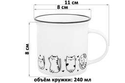 Кружка 240 мл 11*8*8 см БЕЗ КОТА ЖИЗНЬ НЕ ТА Жизнь котят NEW BONE CHINA - Elan gallery фото 2