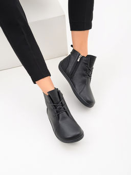 Босоногие ботинки 352.NATAbl.Черный флоттер/мех