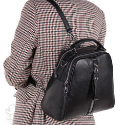 Рюкзак женский кожаный 99451 black Velina Fabbiano-Safenta/30 в Новосибирске