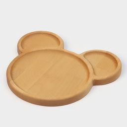 Менажница Adelica «Микки», 3 секции, 25×23×1.8 см, пропитана минеральным маслом, в подарочной коробке, дерево берёза