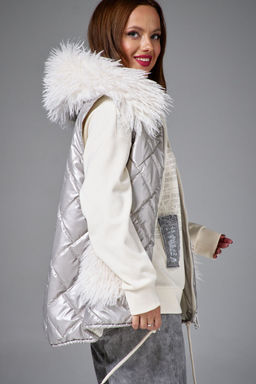 Жилет AVE RARA 1069 песочный металлик  фото 6