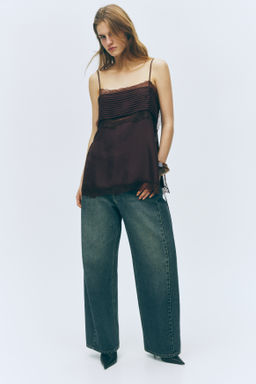 Top de tirantes espagueti con detalles de encaje - H&m фото 7