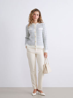 Bisiklet Yaka Desenli Kad?n Triko H?rka