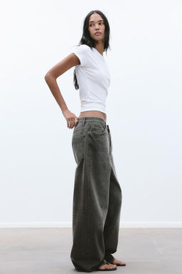 RELAXED OVERSIZE MID-WAIST JEANS - Zara фото 3