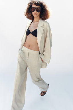 PANTAL?N RECTO LINO / Beige claro - Zara фото 6