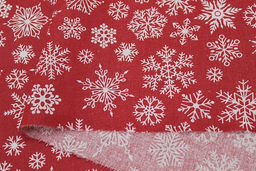 Бязь Белые снежинки цв.винтажный темно-красный, ш.1.5м, хлопок-100%, 120гр/м.кв - Купава фото 5