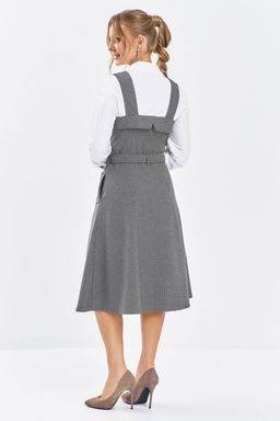 Сарафан Euro Moda 650 серый клетка