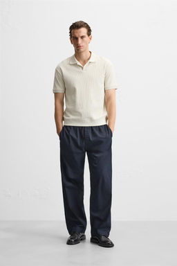 TEXTURED POLO SHIRT WITH RIBBED TRIMS - Zara фото 53