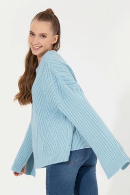 Женский синий трикотажный свитер - U.s. polo assn фото 5