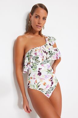 Cicek Desenli Tek Omuz Volanl? Normal Paca Mayo TBESS23MA00027