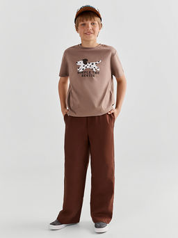 Брюки для мальчиков коричневые прямого кроя