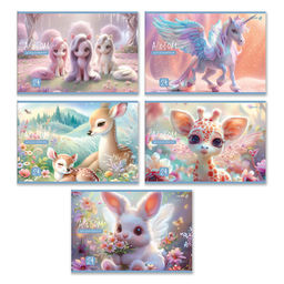 Светоч А254 Альбом для рисования 100 г/м2 A4 29.5 х 20.2 см 24 л. на скобе 5 шт. 01697 Сказочный пейзаж