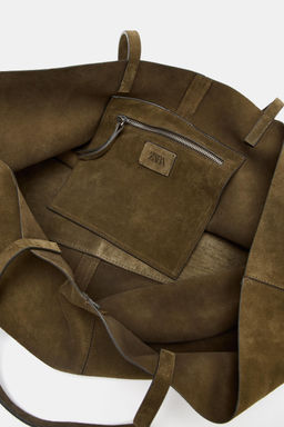 SPLIT SUEDE MAXI TOTE BAG - Zara фото 14