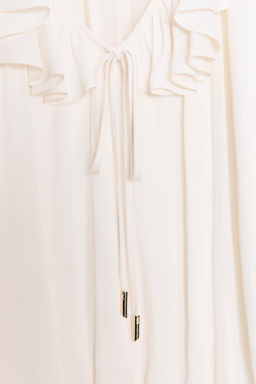 SATIN BLOUSE WITH RUFFLES AND SHOULDER PADS - Zara фото 13