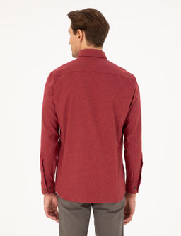 Рубашка Pierre Cardin Regular Fit вишневая