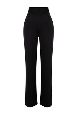 TRENDYOLMILLA Siyah Pileli Wide Leg/Rahat Kesim Orme Palazzo Pantolon TWOSS24PL00038 фото 11