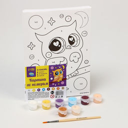 Картина по номерам для детей «Совушка на ветке», 21×15 см