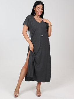 631 ПЛАТЬЕ ЖЕНСКОЕ (Темно-серый меланж) - А-дина фото 3