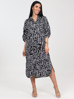 5116 ПЛАТЬЕ ЖЕНСКОЕ (Черный с белым) - А-дина фото 2