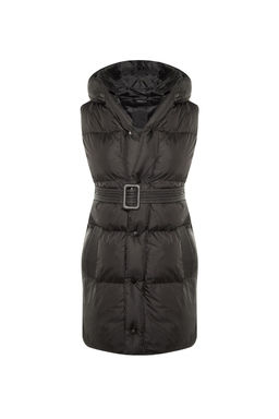 Siyah Kapusonlu Kemerli Su Itici Sisme Yelek TWOSS21YE0002 - Trendyolmilla фото 6