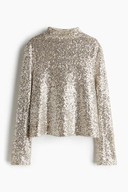 Sequined turtleneck top - H&m фото 10
