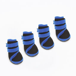 Ботинки высокие для больших собак, набор 4 шт, размер XS (подошва 7 х 5,1 см), чёрно-синие - Simaland фото 8