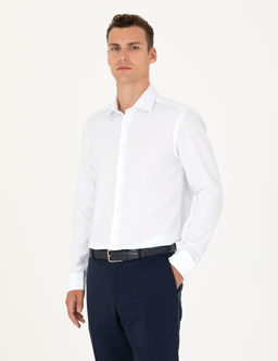 Beyaz Slim Fit Uzun Kollu G_mlek