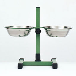 Подставка с мисками, 2500 мл, высота 30 см, разборная, зелёная - Пижон фото 4