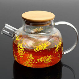 Чайник заварочный с бамбуковой крышкой Нежная мимоза, 1000 мл - Дорого внимание фото 4